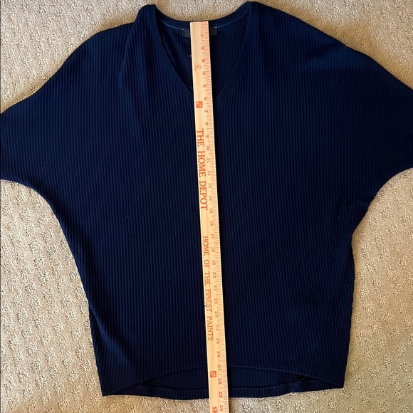 NEW White House Black Market Navy Blue Ribbed Dolman Tunic - Picture 6 of 7